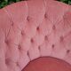 Paire de chauffeuses crapaud velours rose