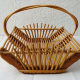 60's rattan fruit basket