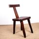 Set of 4 Scandinavian chairs in solid Elm, model T in the style of Olavi Hannin.