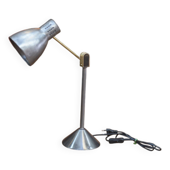 Industrial metal and brass desk lamp 1950