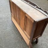 Art Deco sideboard in solid oak and glass from the 1940s.