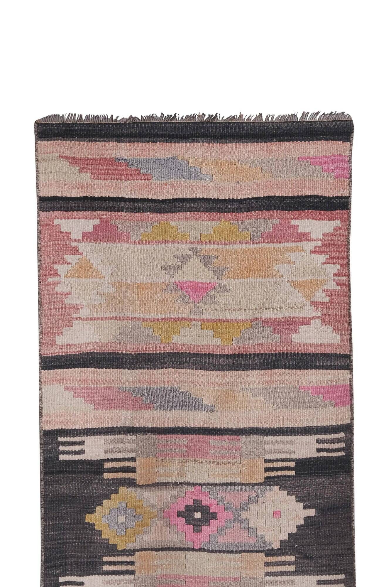 Vintage Turkish hallway rug 69x676 cm