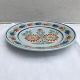 Old Plate Deco QUIMPER HB France Blue Ceramics - Vintage Painted Drawing