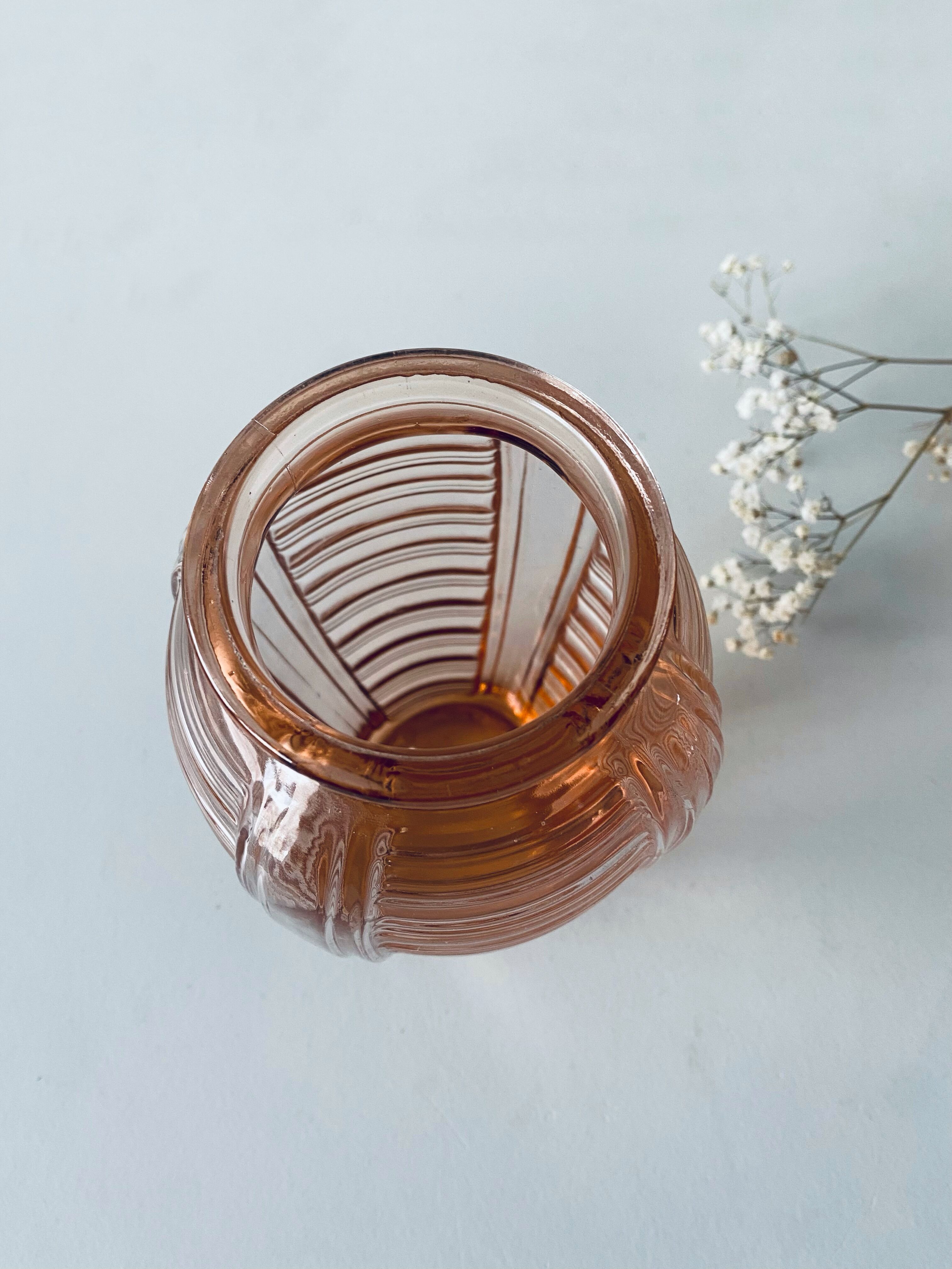 Old pink glass vase