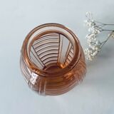 Vase rose ancien en verre