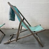 Set of 2 blue sun loungers