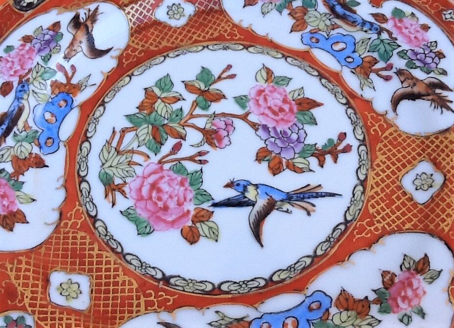 20th Century Famille Rose Plate, Asian Porcelain, Rich Polychrome Decoration