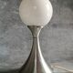 Brushed stainless steel and glass lamp from the 70s