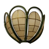 Wall light in wicker and mother-of-pearl