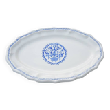 Ancien Grand Plat Oval en Faïence de Gien - Décor Rouen