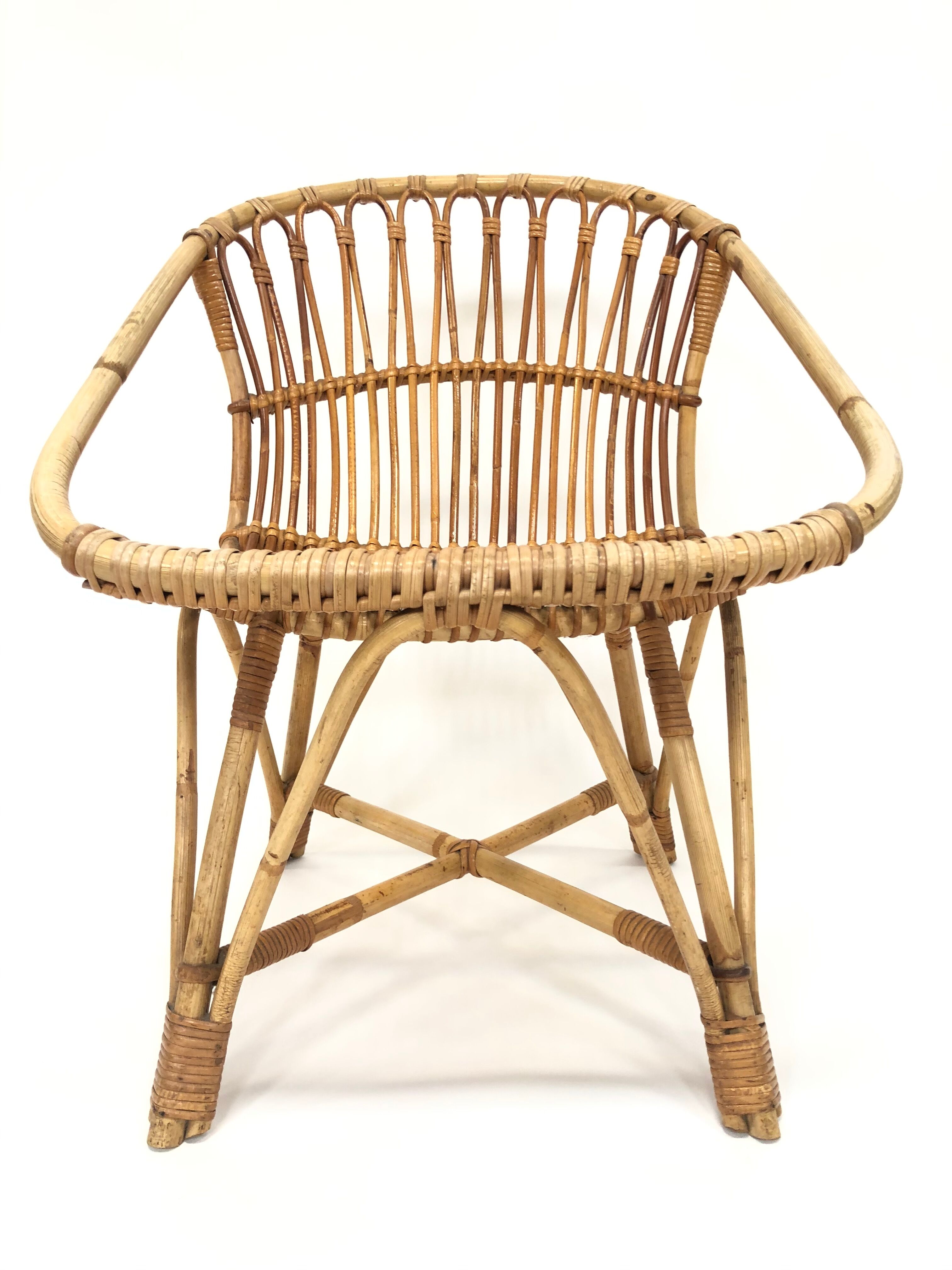 Fauteuil en rotin de Rohe Noordwolde, 1960, Pays-Bas