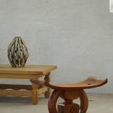Ashanti stool from West Africa, carved from hardwood, 20th century.