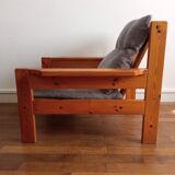 Pair of pine chairs 1980