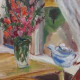 Flowers and teapot