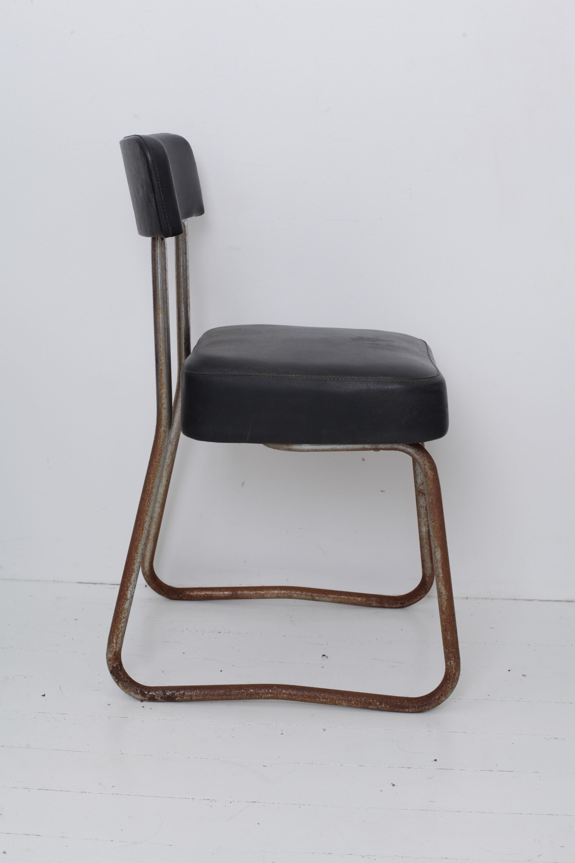 Black skai chair soft back
