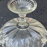 Transparent glass cut geometric pattern