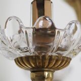 Solid bronze chandelier with crystal pendants and bobeches - Lucien GAU