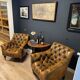 Set of 2 leather club chairs