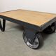 Table basse industrielle noire, années 1960