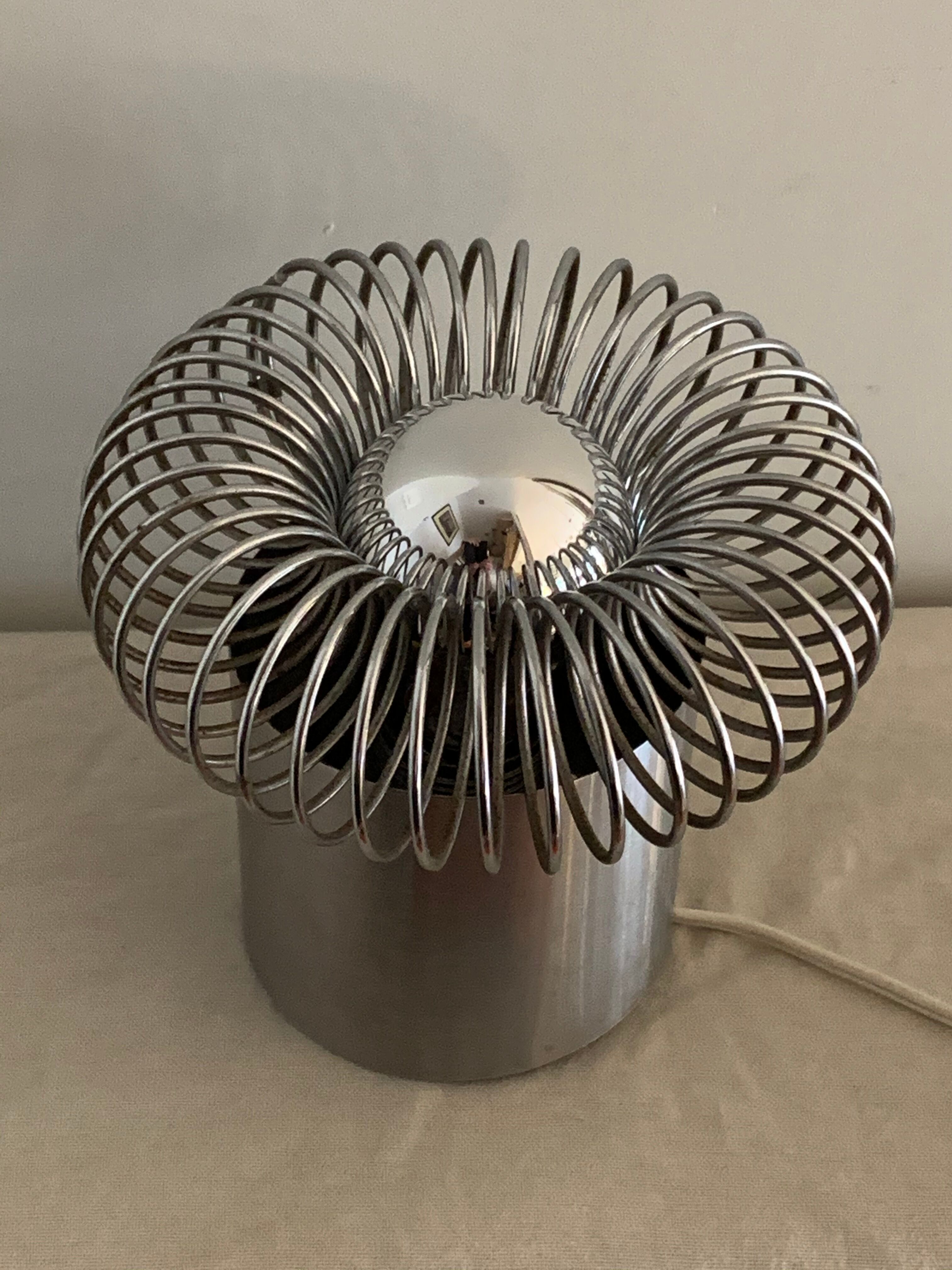 Spring Andrea Lazzari grey stainless spring lamp for Morosini 1970