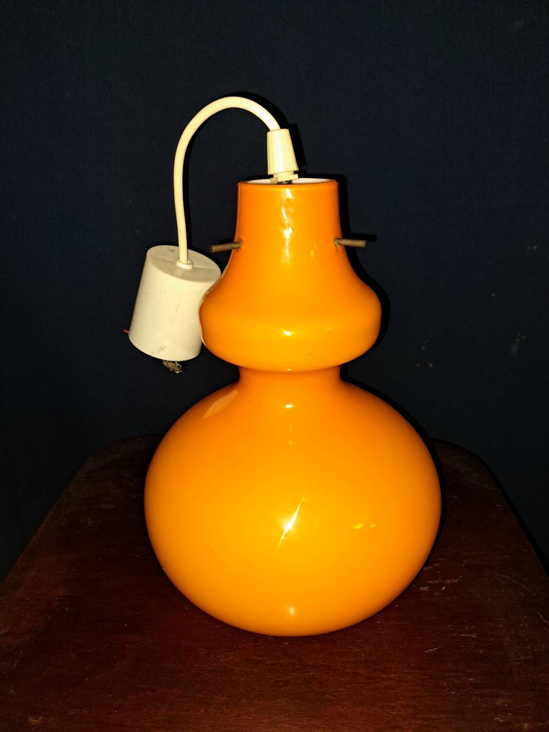 Vintage opaline pendant light. 1970s