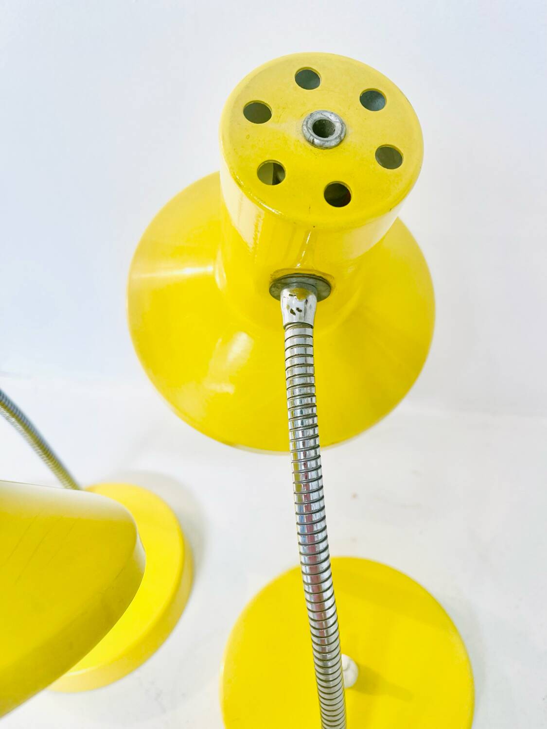 Pair of vintage yellow desk lamps, 1970s