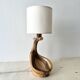 Vallauris lamp by Grandjean Jourdan 1950, vintage faux bois ceramic