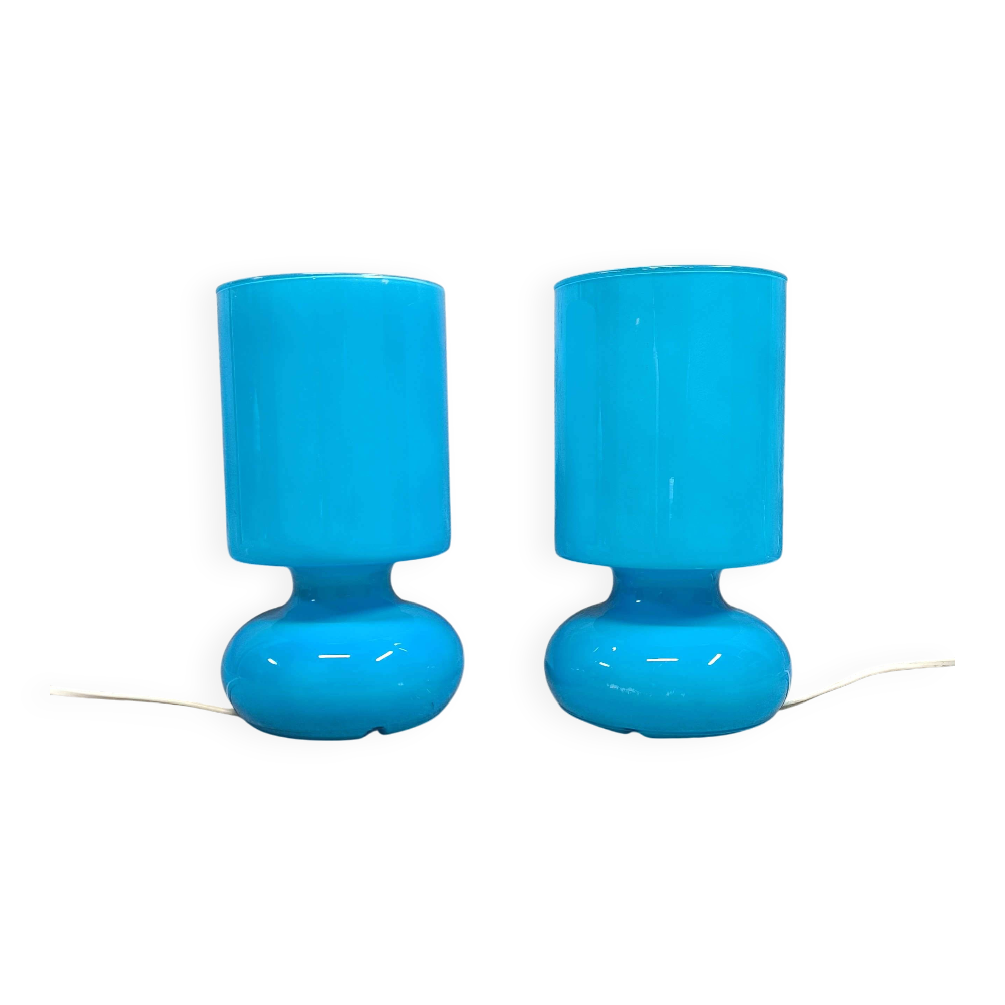 Paire de lampes vintage Ikéa Lykta bleues