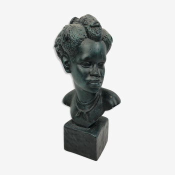 Small vintage bust in patinated plaster