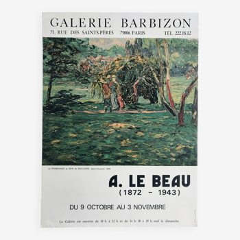 Alcide le beau (d'ap.) galerie barbizon, 1973. affiche originale