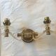 Wall lamp double year 1950 art deco style in plexi and brass
