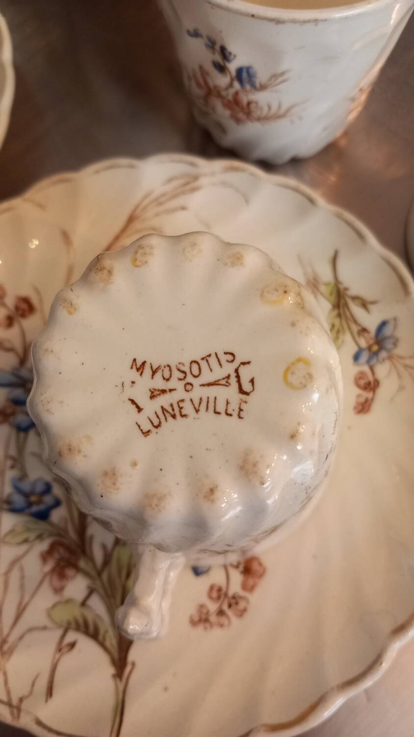 Service à café ancien Myosotis Lunéville