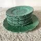 10 barbotine dessert plates and vine leaf dish