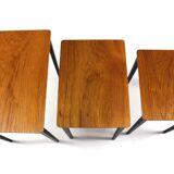 Teak trundle tables, Sweden, 1960