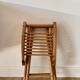 folding wooden stool bamboo style early 20th century