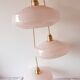 Balladeuse lamp in pink clichy glass
