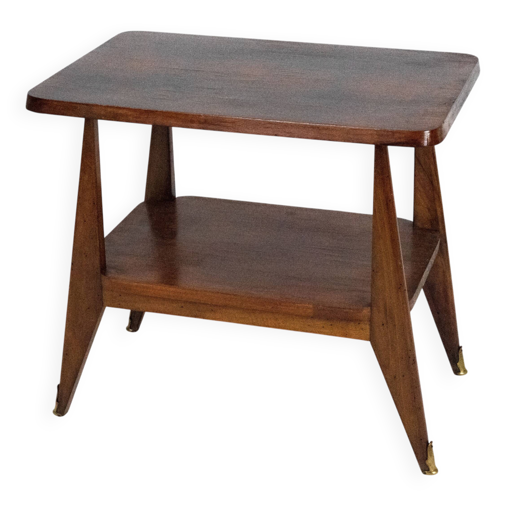 Mid-Century Modern Italian wooden Side table. Italy 1950s
