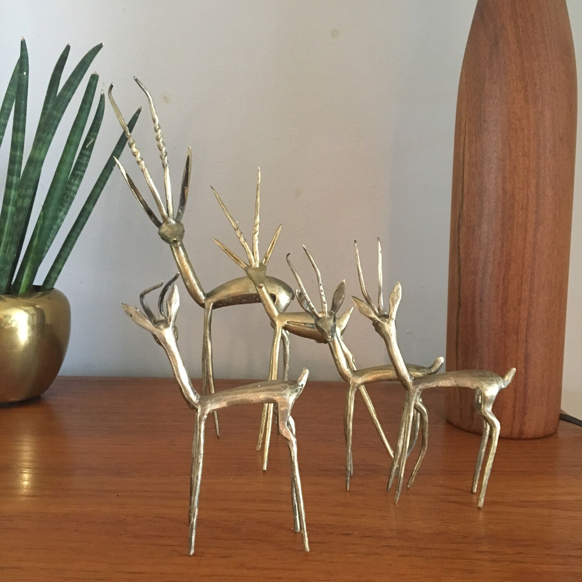 Gazelle or Antelope brass statues