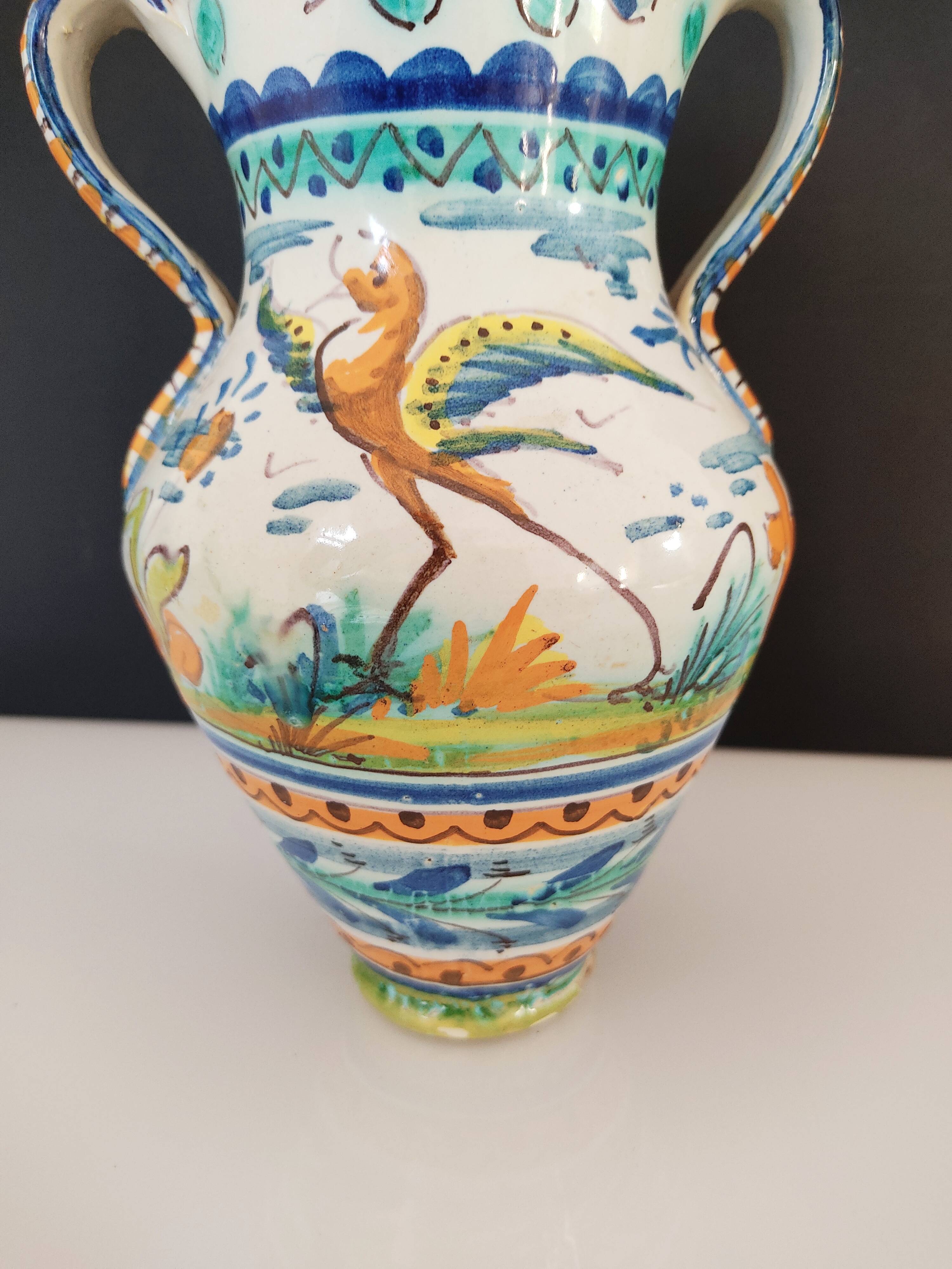 Vase with two ceramic handles Sante Ana Spain