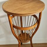 Rattan worker pedestal table from the 1950s