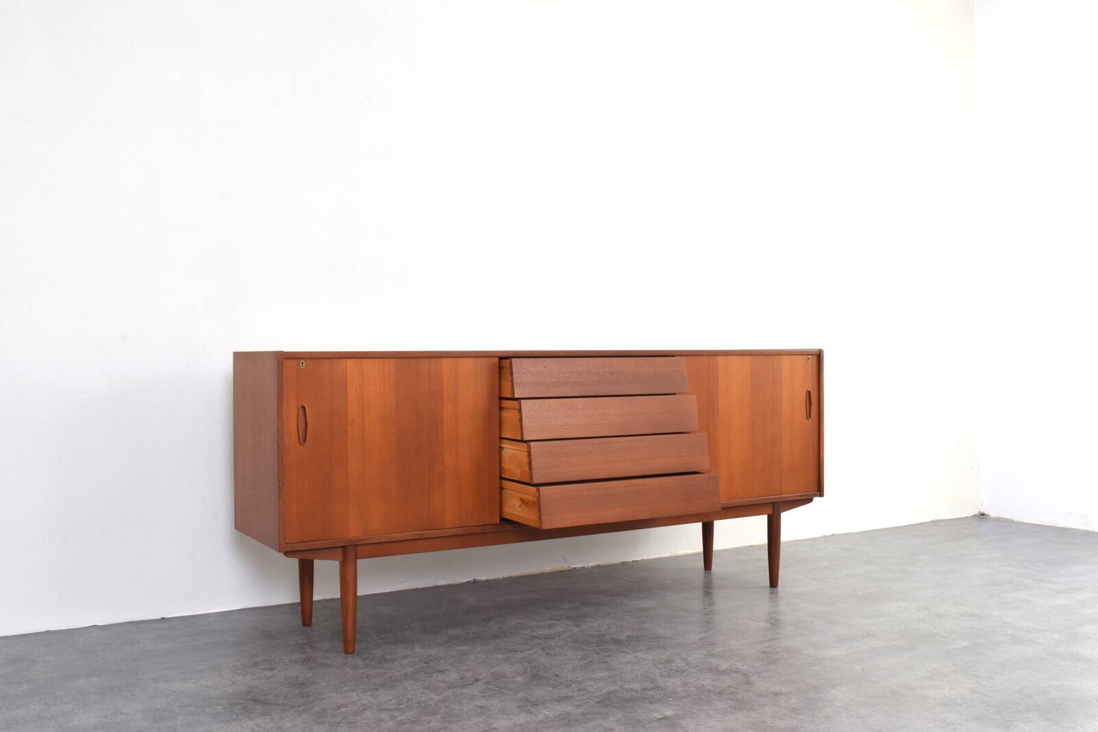 Mid-Century Teak Scandinavian Sideboard by Nils Jonsson for P.S. Heggen