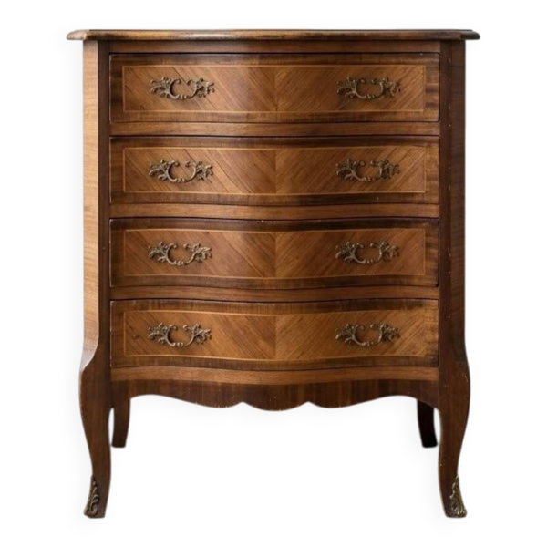 Chiffonnier marqueté ancien 4 tiroirs 56 x 36 H 71