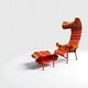 Moroso Shadowy lounge chair with footstool designed by Tord Boontje
