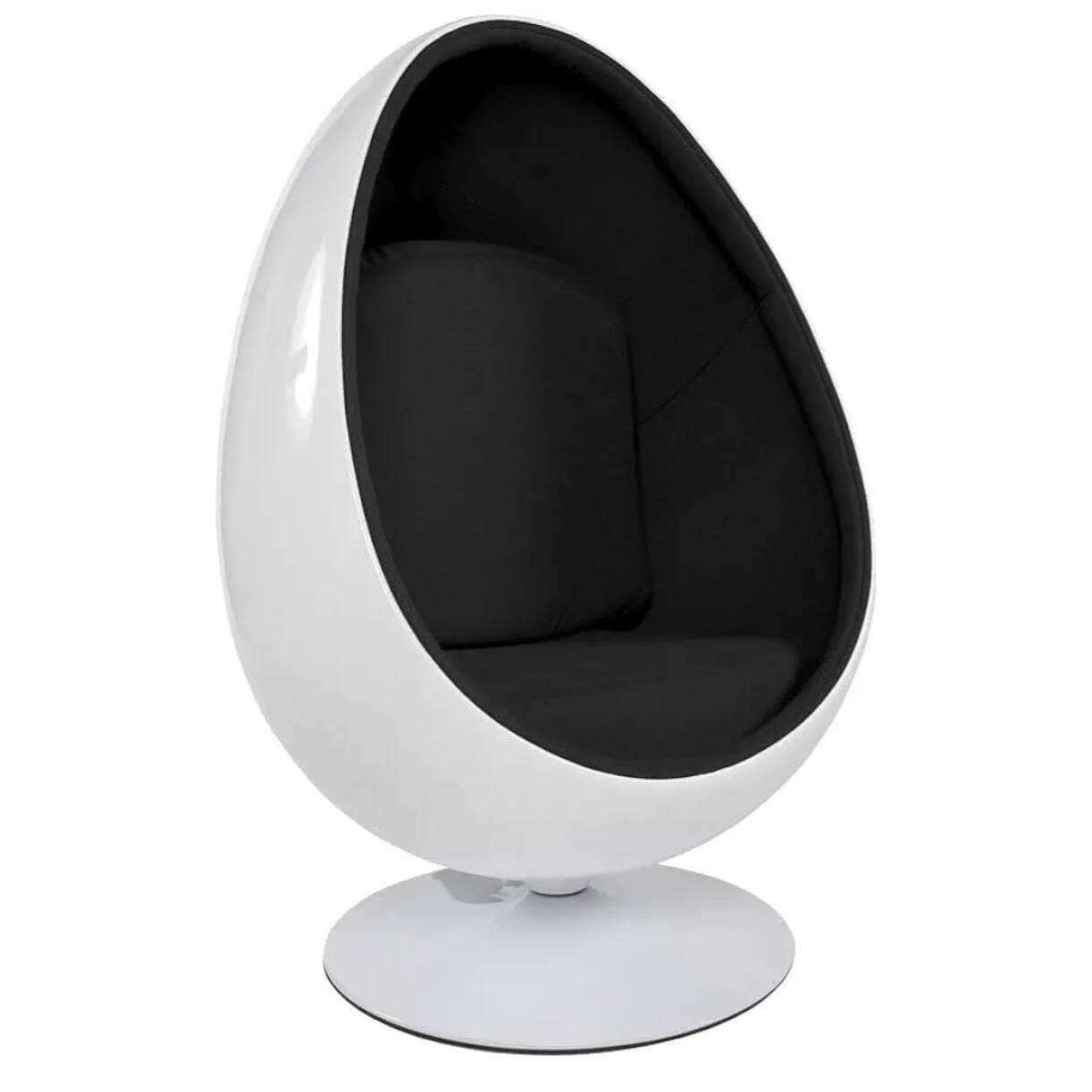 Large model Egg chair white black Giovanni Marchesi