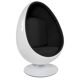 Large model Egg chair white black Giovanni Marchesi