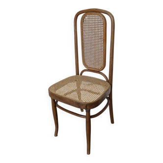 Vintage High Back Bentwood Cane Dining Chair / Thonet Style / Torn Seat