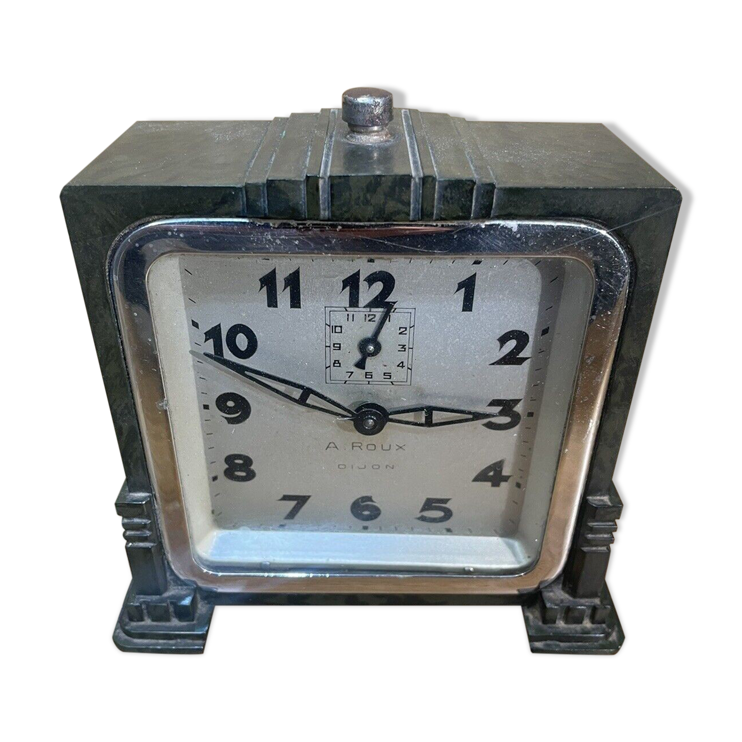 Ancien Réveil Miniature En Argent Pour Maison De Poupée – Fait Main France