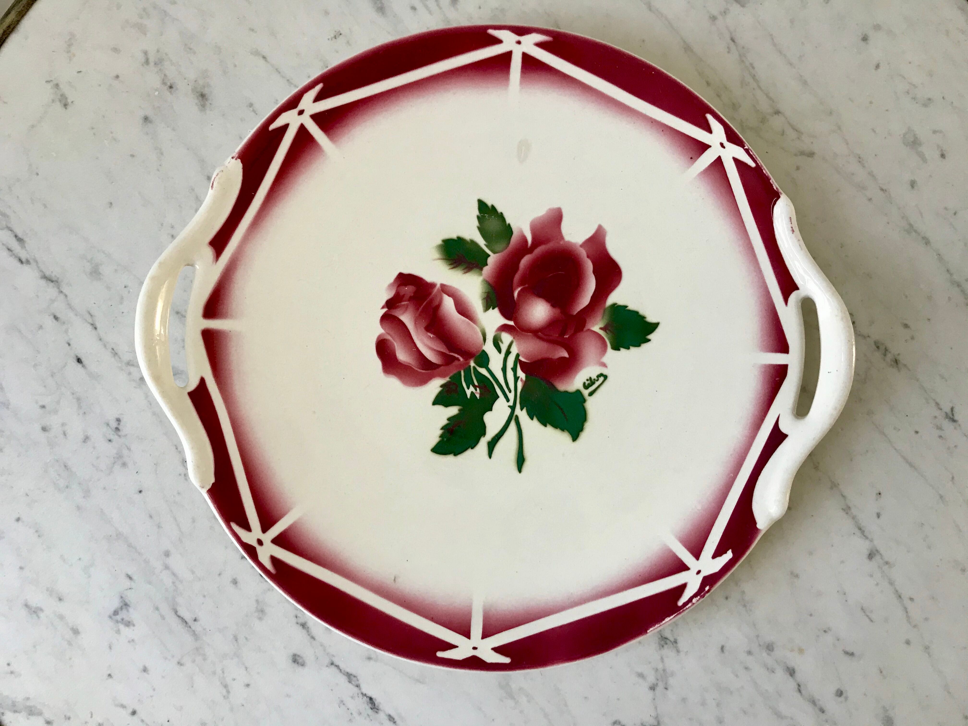 cake dish Digoin Sarreguemines model Cibon years 30-40