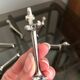 Basset knife holder in silver metal