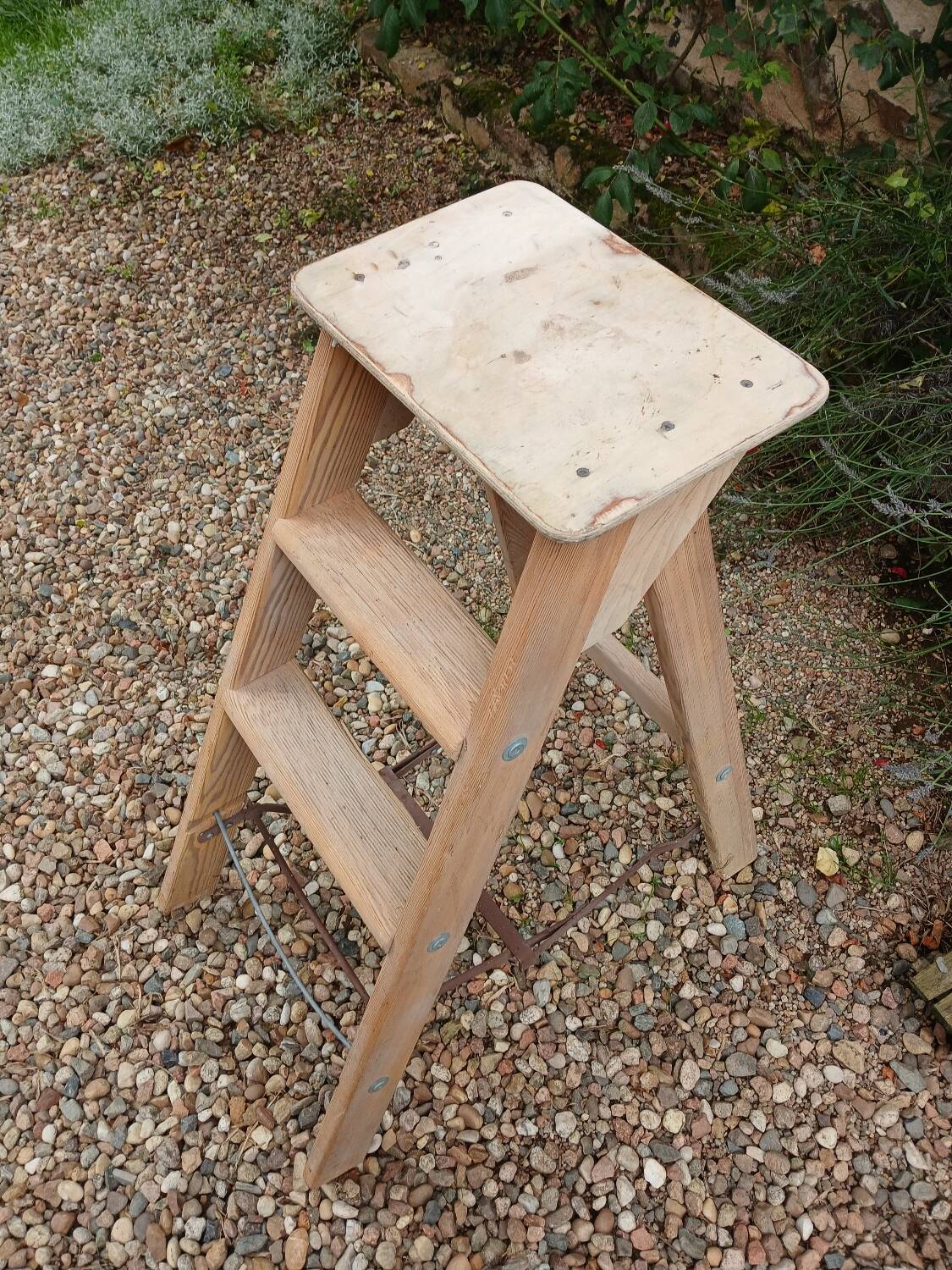 Antique wooden stepladder